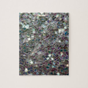Sparkly colourful silver mosaic jigsaw puzzle
