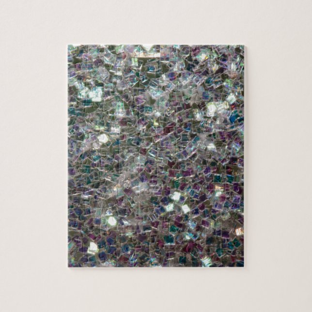 Sparkly colourful silver mosaic jigsaw puzzle (Vertical)