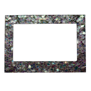 Sparkly colourful silver mosaic magnetic frame