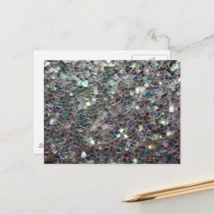 Sparkly colourful silver mosaic postcard