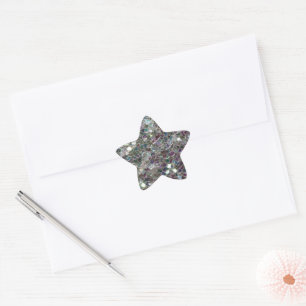 Sparkly colourful silver mosaic star sticker
