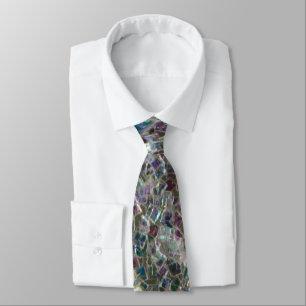 Sparkly colourful silver mosaic tie
