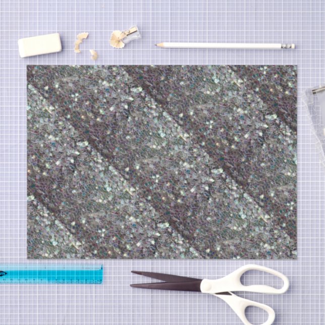 Sparkly colourful silver mosaic tiled pattern tissue paper (Craft)