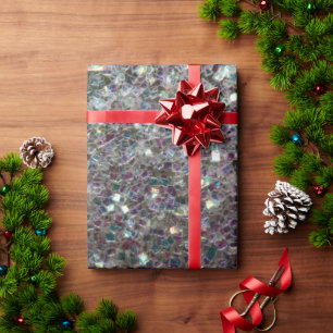 Sparkly colourful silver mosaic v3 wrapping paper