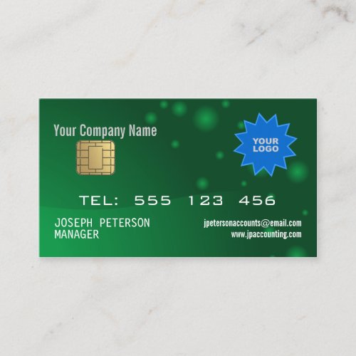 Sparkly Credit Card Green Business Card