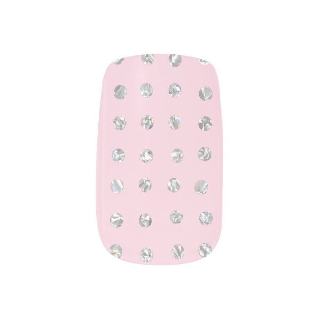 Sparkly Crystal Glitter Dots Minx Nail Art (Left Thumb)