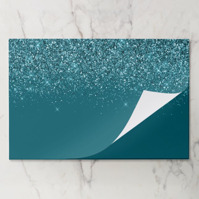 Sparkly Dark Teal Glitter Large Tearaway Paper Pad (Folded)