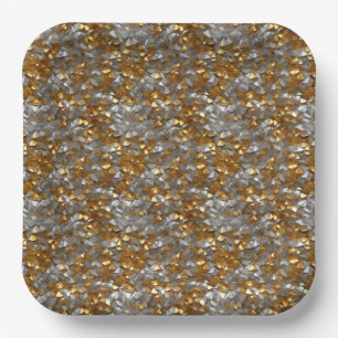 Sparkly Decorative Gold & Silver Paper Plates