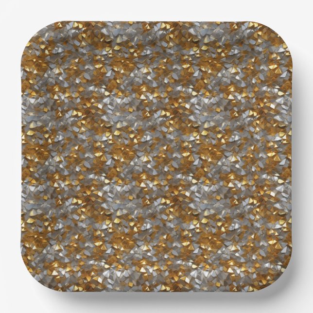 Sparkly Decorative Gold & Silver  Paper Plates (Front)