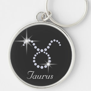 Sparkly Diamond Taurus Keychain