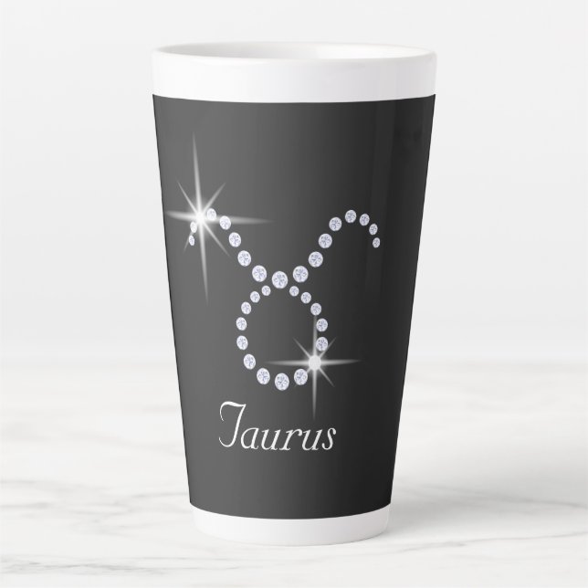 Sparkly Diamond Taurus  Latte Mug (Front)