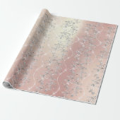 Sparkly Diamonds Blush Pearl Silver Pink Rose Gold Wrapping Paper (Unrolled)