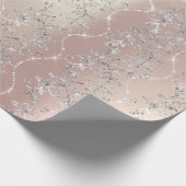 Sparkly Diamonds Blush Pearl Silver Pink Rose Gold Wrapping Paper (Corner)