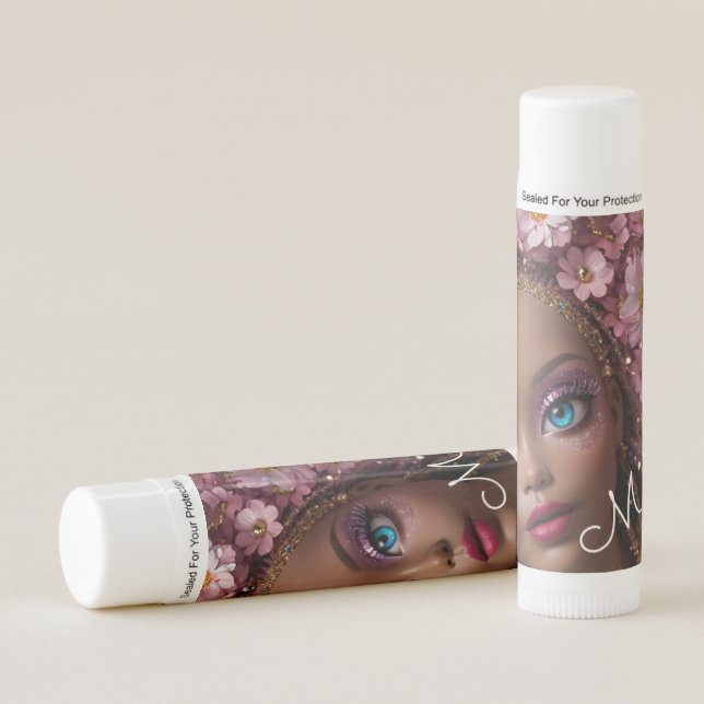 Sparkly Doll Glitter and Flowers Lip Balm (Front)