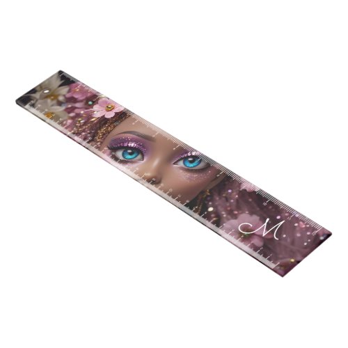 Sparkly Doll Glitter and Flowers Ruler
