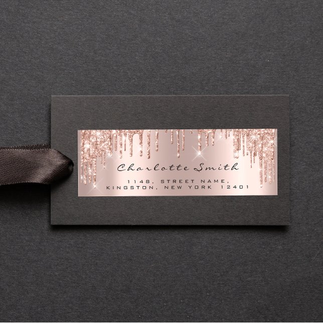 Sparkly Drips Rose Blush Return Address Labels (Creator Uploaded)