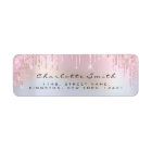 Sparkly Drips Rose Pink Return Address Holograph