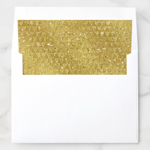 Sparkly Elegant Faux Gold Envelope Liner | Zazzle