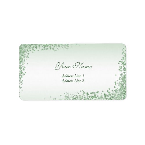 Sparkly Emerald Green Glitter Decoration Address Label
