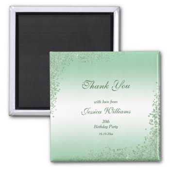 Sparkly Emerald Green Glitter Decoration Birthday Magnet by shm_graphics at Zazzle