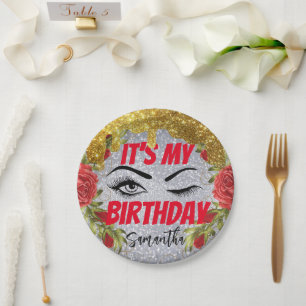 Sparkly Fancy Birthday 18th 21st 30th 50th Paper Plates