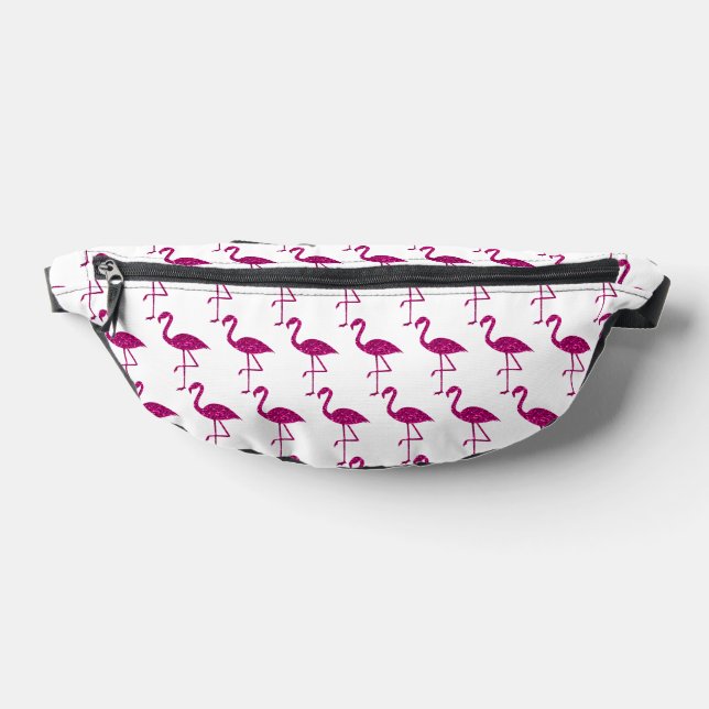 Sparkly flamingo hot pink faux sparkles fanny pack (Lay Down)