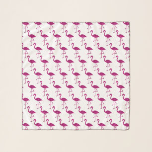 Sparkly flamingo Pink faux sparkles pattern white Scarf