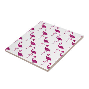 Sparkly flamingo Pink glitter sparkles pattern Ceramic Tile