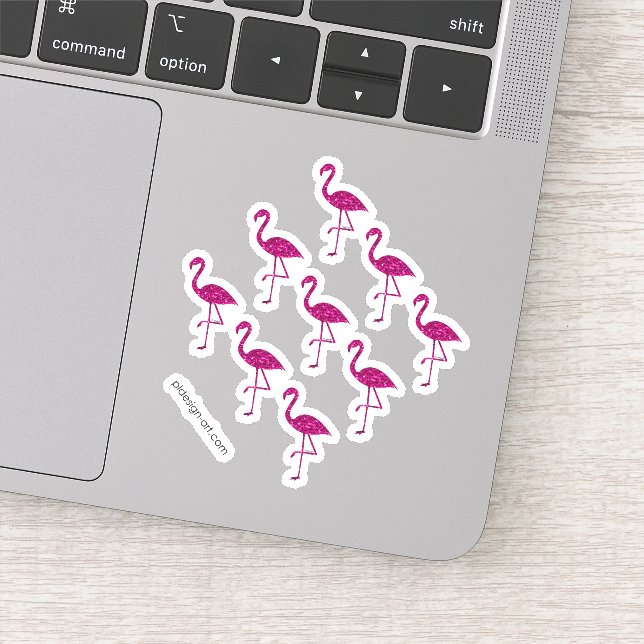 Sparkly flamingo Pink glitter sparkles pattern Sticker (Detail)