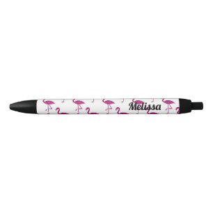 Sparkly flamingo Pink glitter sparkles Personalize Pen