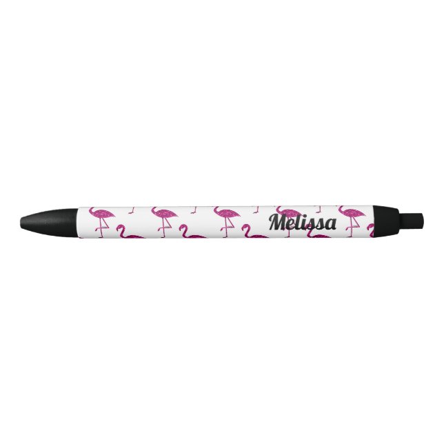 Sparkly flamingo Pink glitter sparkles Personalize Pen (Front)