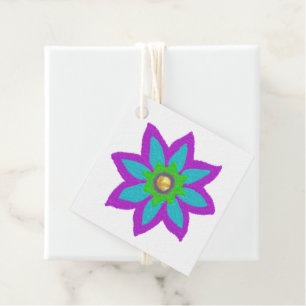 Sparkly flower Eid Favor Tags