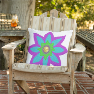 Sparkly flower Eid Outdoor Pillow