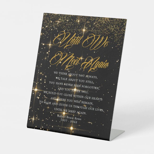 Sparkly Funeral Poem Sign (Front)