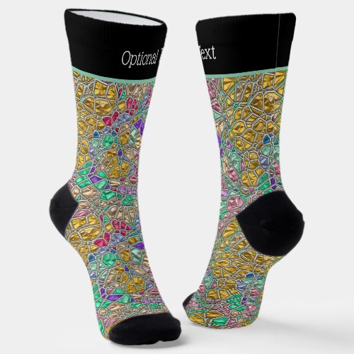 Sparkly Glass Mosaic Look with your own text Socks