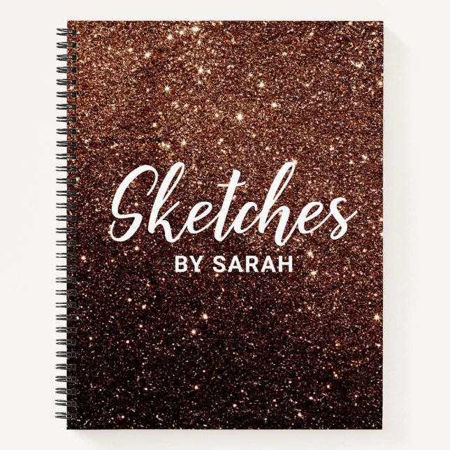 Sparkly Glitter Artist Sketchbook Notebook Notepad (Front)