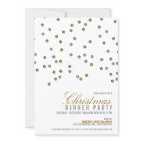 Sparkly Glitter Dots Christmas Party Invitation
