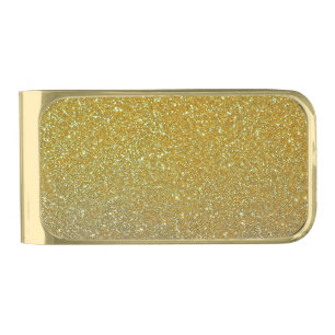 Sparkly Glitter Gold Finish Money Clip