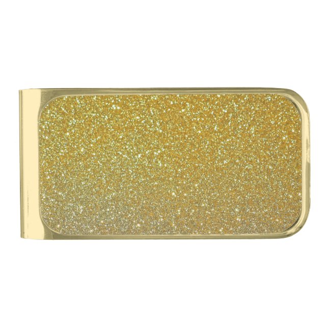 Sparkly Glitter Gold Finish Money Clip (Front)