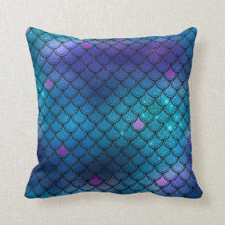 Sparkly Glitter Mermaid Throw Pillow