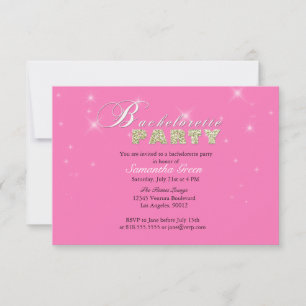 Sparkly Glitter Pink Bachelorette Party Invitation