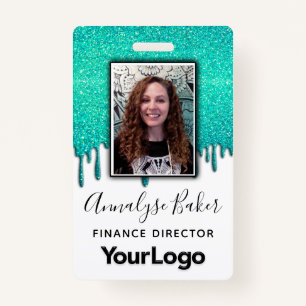 Sparkly Glitter Professional CNA Nurse Photo Name Badge