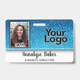Sparkly Glitter Professional CNA Nurse Photo Name Badge