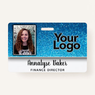 Sparkly Glitter Professional CNA Nurse Photo Name Badge