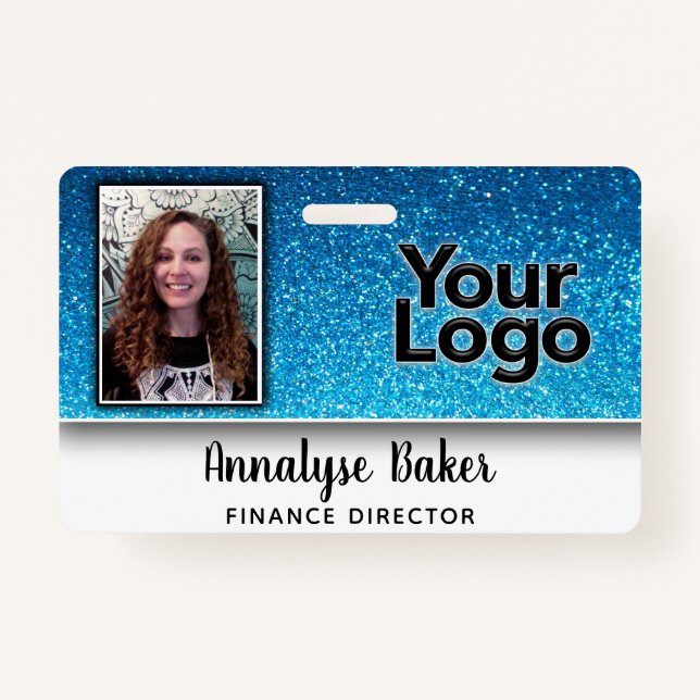 Sparkly Glitter Professional CNA Nurse Photo Name Badge (Front)