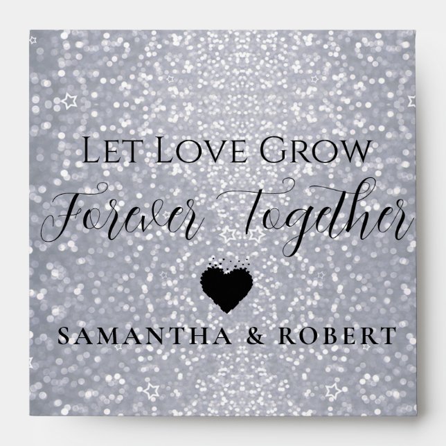 Sparkly Glitter Wedding Bridal Favor Seeds Envelope (Front)