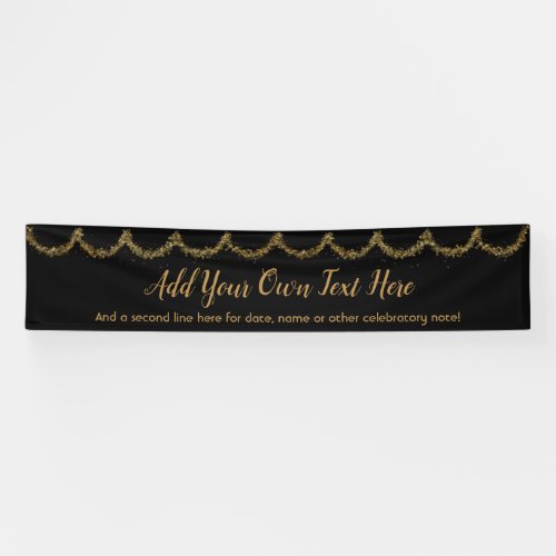 Sparkly Glittery Gold Garland Add Your Own Text Banner