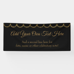 Sparkly Glittery Gold Garland Add Your Own Text Banner