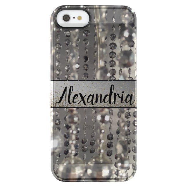 Sparkly Glittery Silver Stringed Beads         Uncommon iPhone Case (Back)
