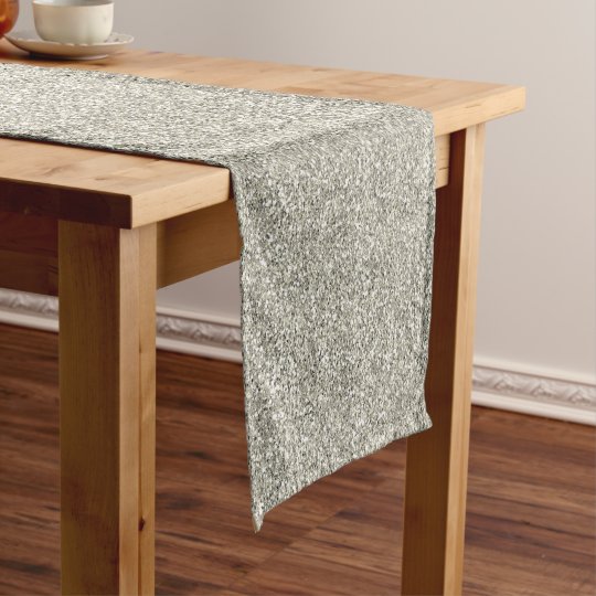 Sparkly Glitzy Silver Glitter Short Table Runner Zazzle Sparkly Glitzy Silver Glitter Short Table Runner